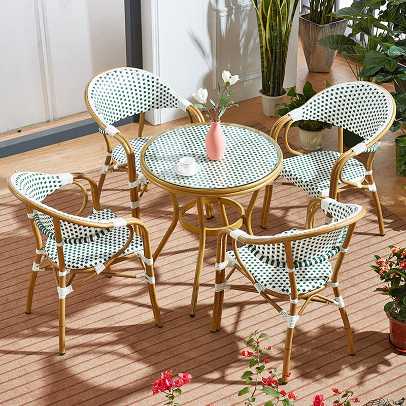 Modern Waterproof Rattan Furniture Set For French Cafe Outdoor Patio Balcony Garden Indoor Use