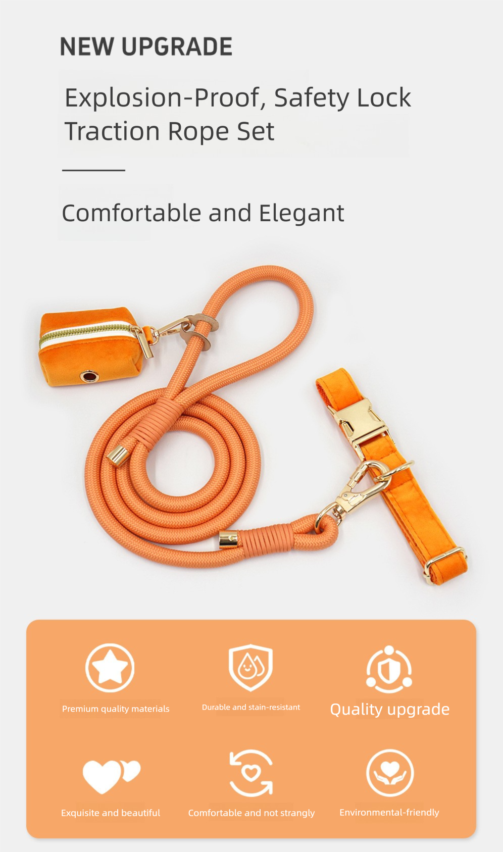 French-style elegant and simple pet leash in 18 colors, suitable for your daily outings with your pet