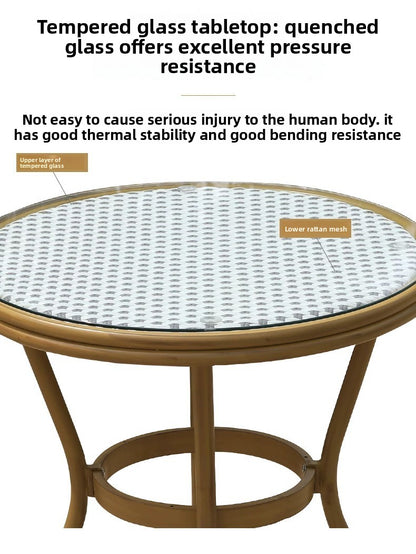 Modern Waterproof Rattan Furniture Set For French Cafe Outdoor Patio Balcony Garden Indoor Use