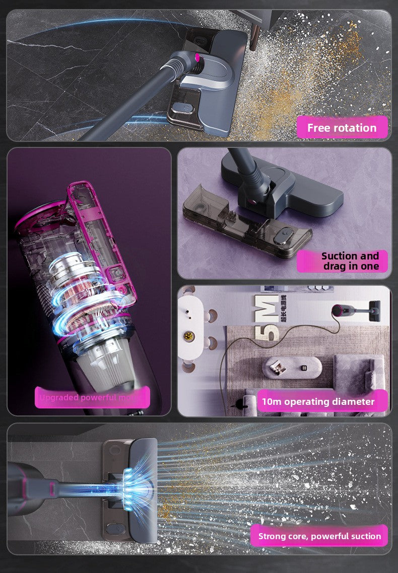 Wireless Home Vacuum with Strong Suction for Carpet Pet Hair Cleaning