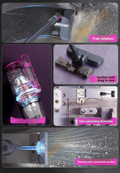 Wireless Home Vacuum with Strong Suction for Carpet Pet Hair Cleaning