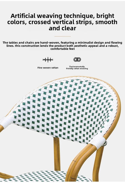 Modern Waterproof Rattan Furniture Set For French Cafe Outdoor Patio Balcony Garden Indoor Use