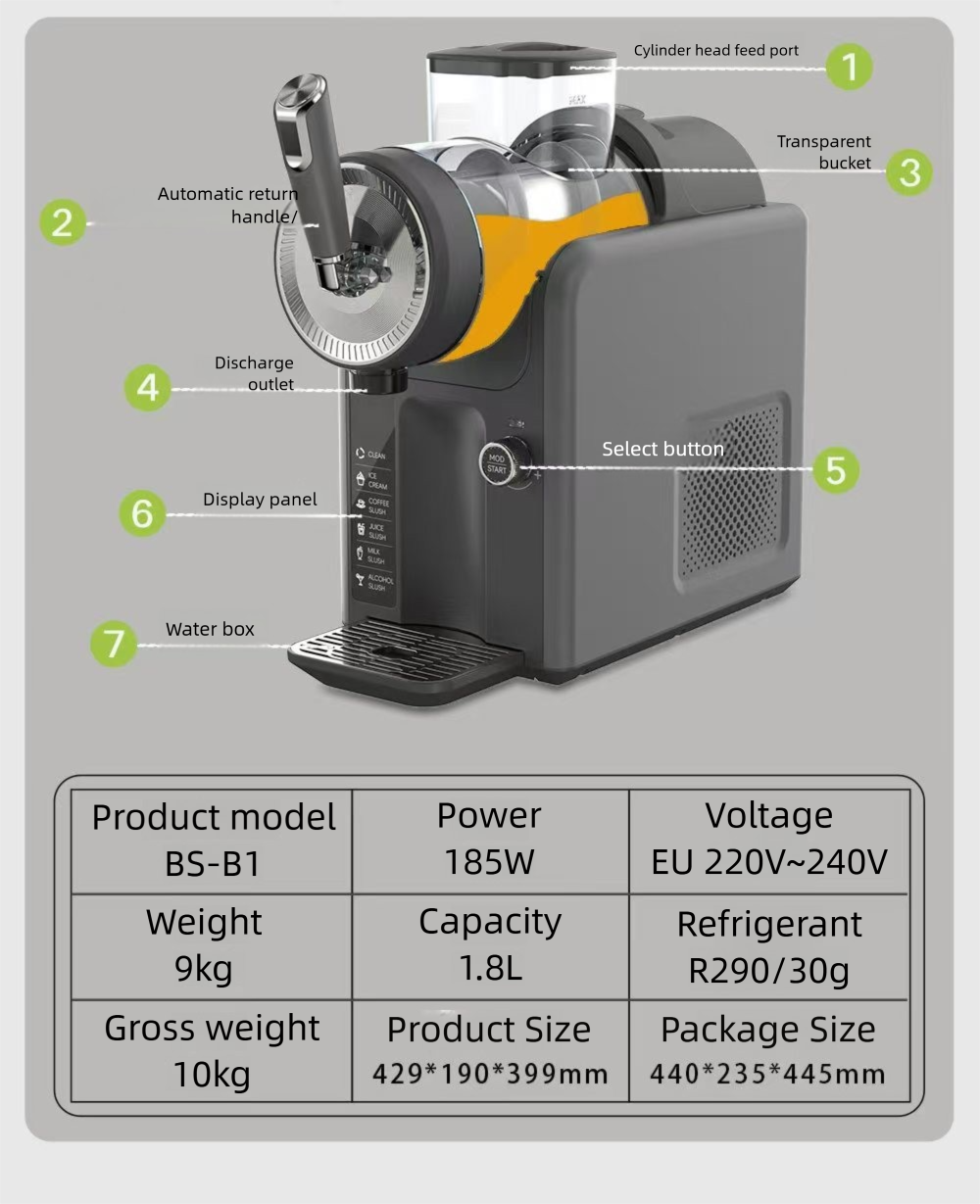 Home Snow Melter Ice Cream Slush Machine 