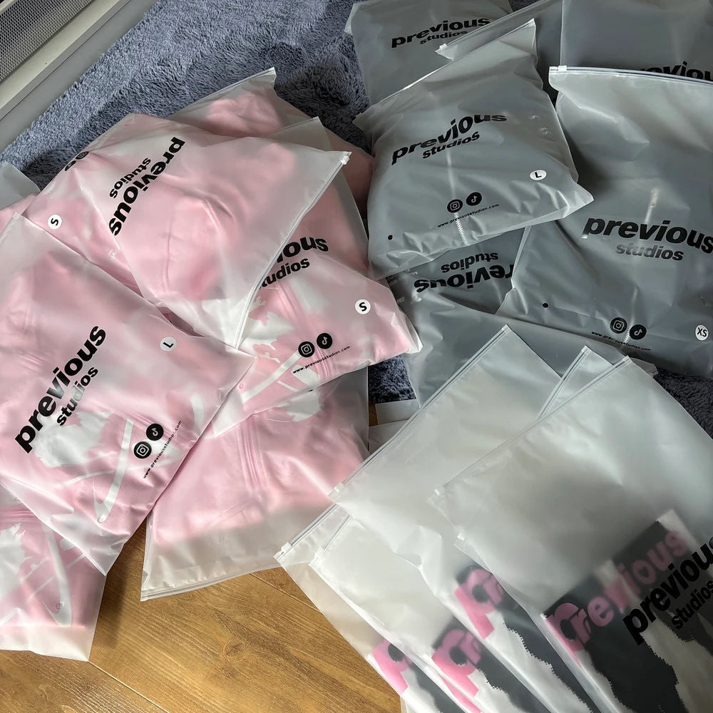 Biodegradable CPE Frosted Semi-Transparent Zipper Mailer Bag Clothing Towel Packaging Self-Sealing Plastic Clothes Zipper Bag