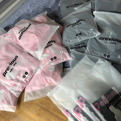 Biodegradable CPE Frosted Semi-Transparent Zipper Mailer Bag Clothing Towel Packaging Self-Sealing Plastic Clothes Zipper Bag