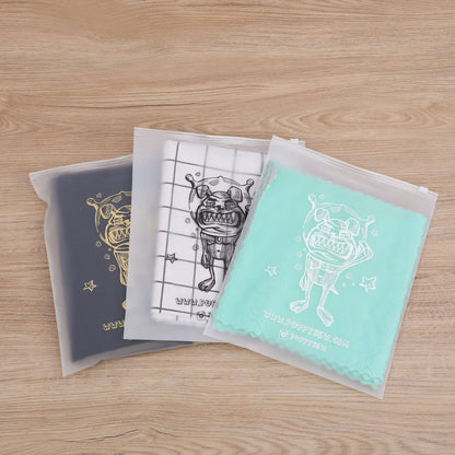 Biodegradable CPE Frosted Semi-Transparent Zipper Mailer Bag Clothing Towel Packaging Self-Sealing Plastic Clothes Zipper Bag