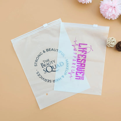 Biodegradable CPE Frosted Semi-Transparent Zipper Mailer Bag Clothing Towel Packaging Self-Sealing Plastic Clothes Zipper Bag