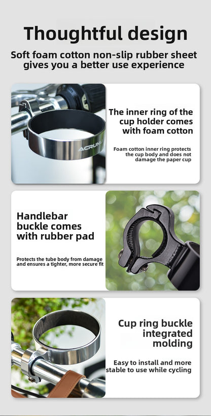 Bicycle Aluminum Frame Cup Holder for Coffee Tea on Mountain Road Bikes