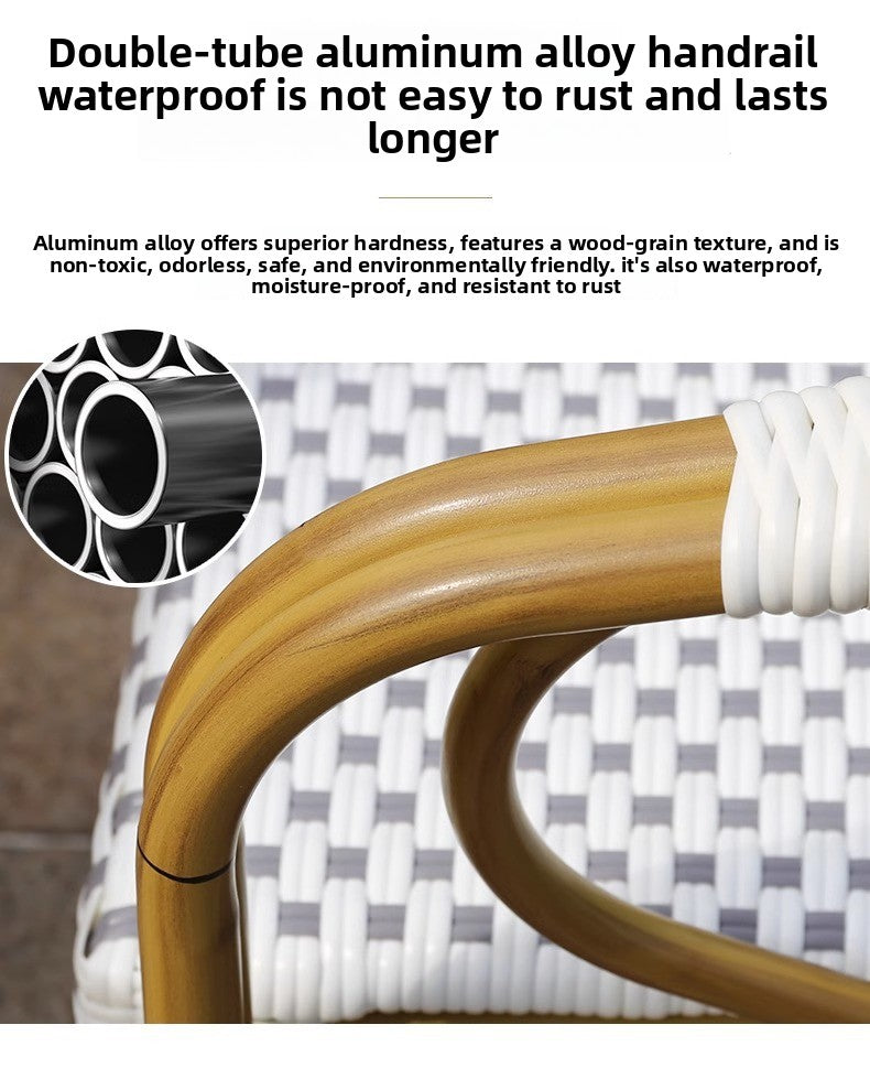 Modern Waterproof Rattan Furniture Set For French Cafe Outdoor Patio Balcony Garden Indoor Use