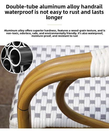 Modern Waterproof Rattan Furniture Set For French Cafe Outdoor Patio Balcony Garden Indoor Use