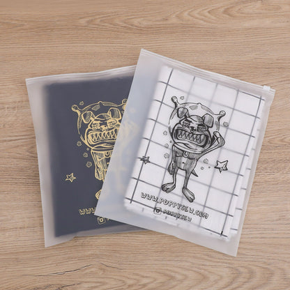 Biodegradable CPE Frosted Semi-Transparent Zipper Mailer Bag Clothing Towel Packaging Self-Sealing Plastic Clothes Zipper Bag