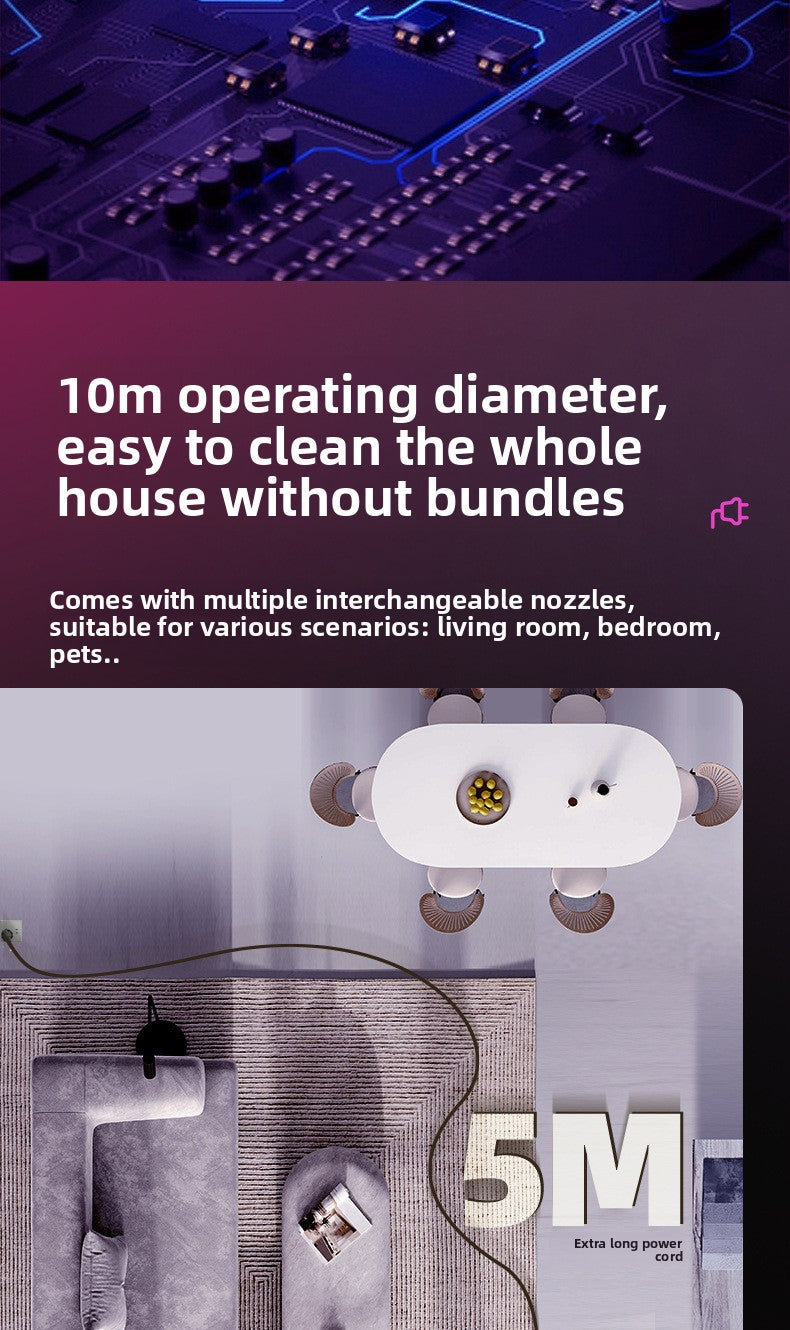 Wireless Home Vacuum with Strong Suction for Carpet Pet Hair Cleaning