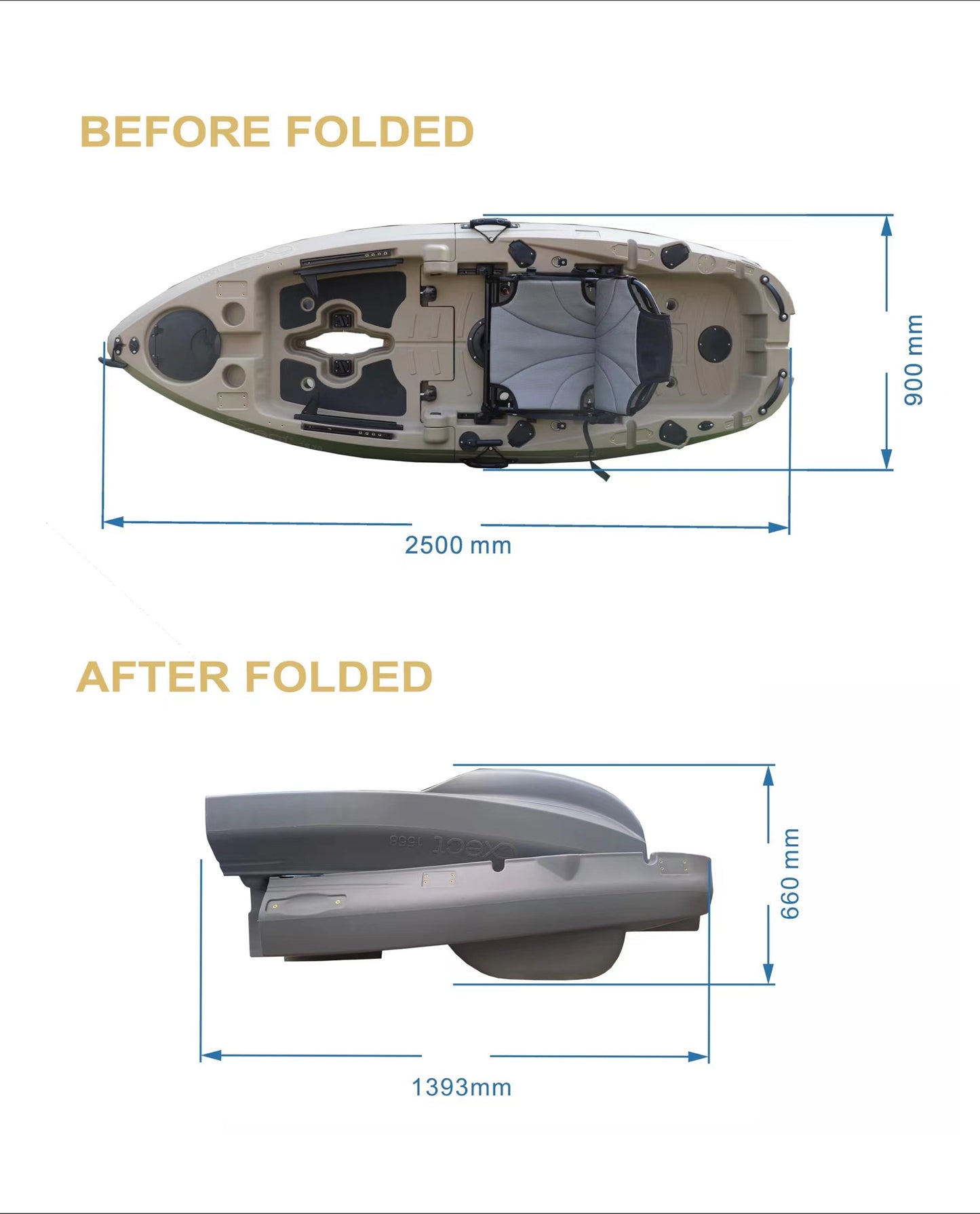 Foldable Portable Kayak for Solo Fishing and Kayaking