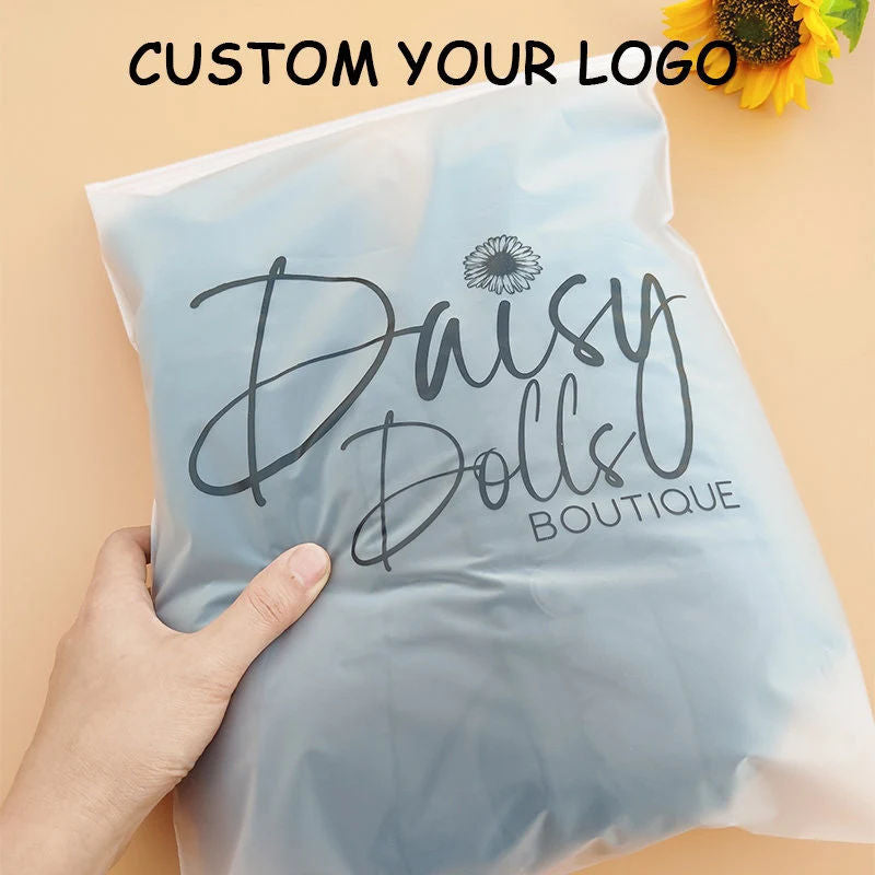 Biodegradable CPE Frosted Semi-Transparent Zipper Mailer Bag Clothing Towel Packaging Self-Sealing Plastic Clothes Zipper Bag