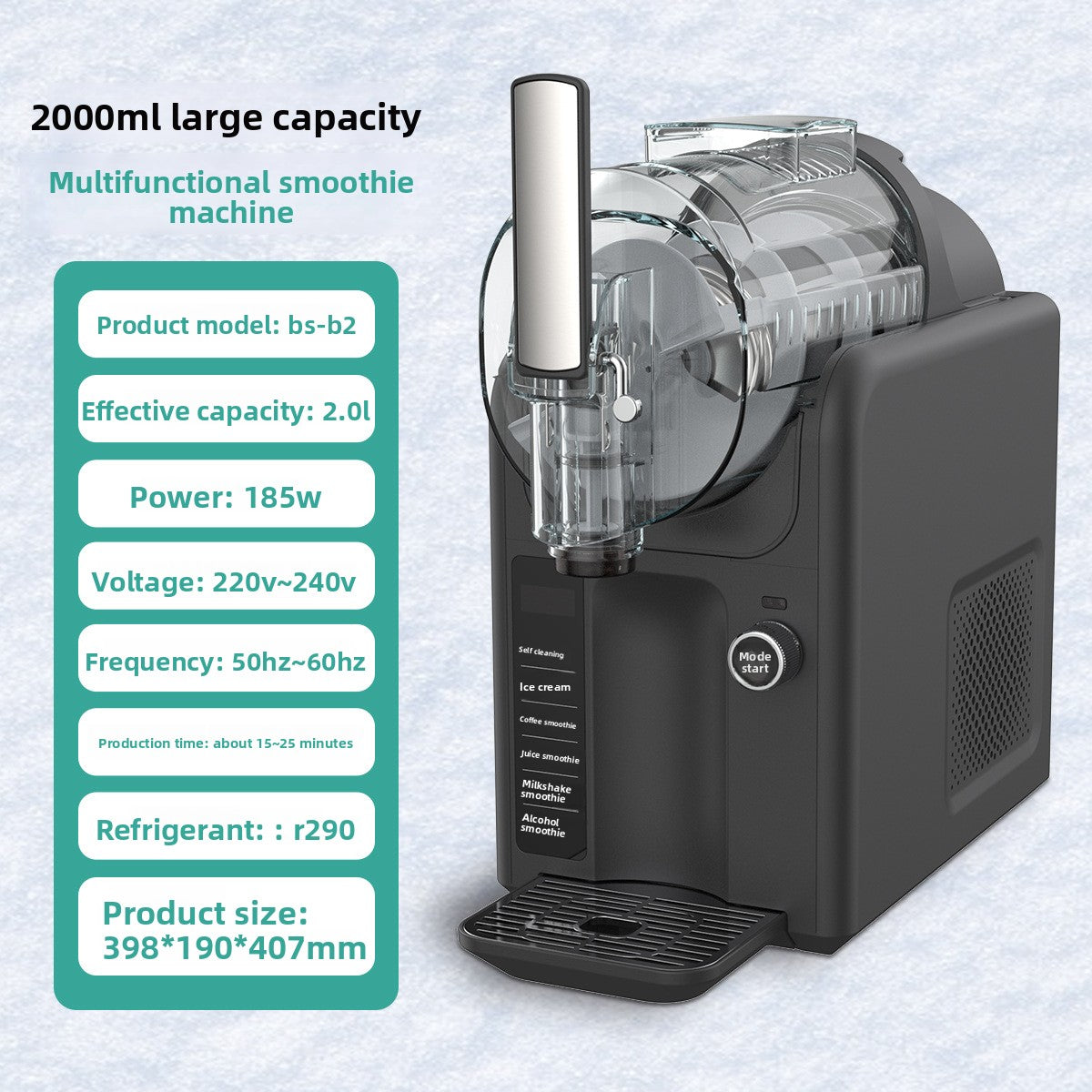 Home Snow Melter Ice Cream Slush Machine 