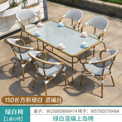 Modern Waterproof Rattan Furniture Set For French Cafe Outdoor Patio Balcony Garden Indoor Use